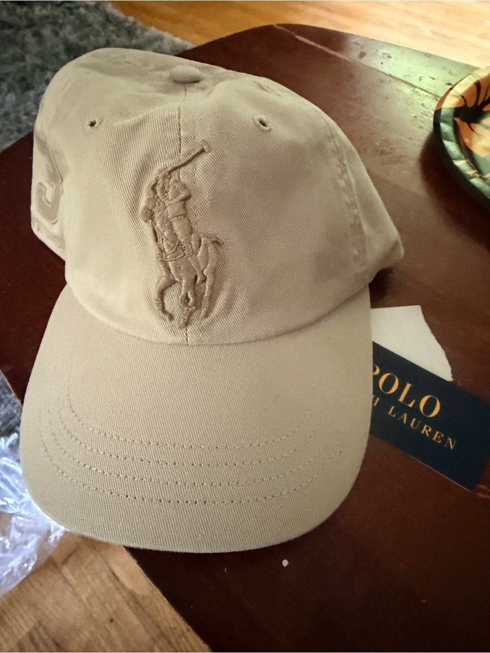 Polo by Ralph Lauren Men’s Khaki Polo Pony Baseball Cap